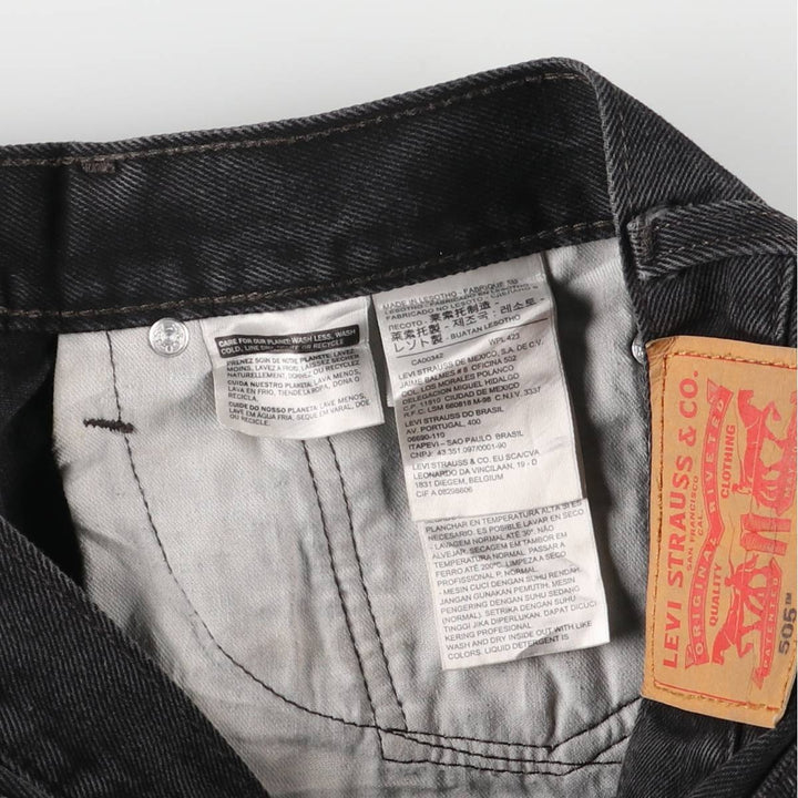 Levi's 505 Black Denim Tapered Denim Pants for Men, W32 equivalent cotton black type Vintage Second Hand