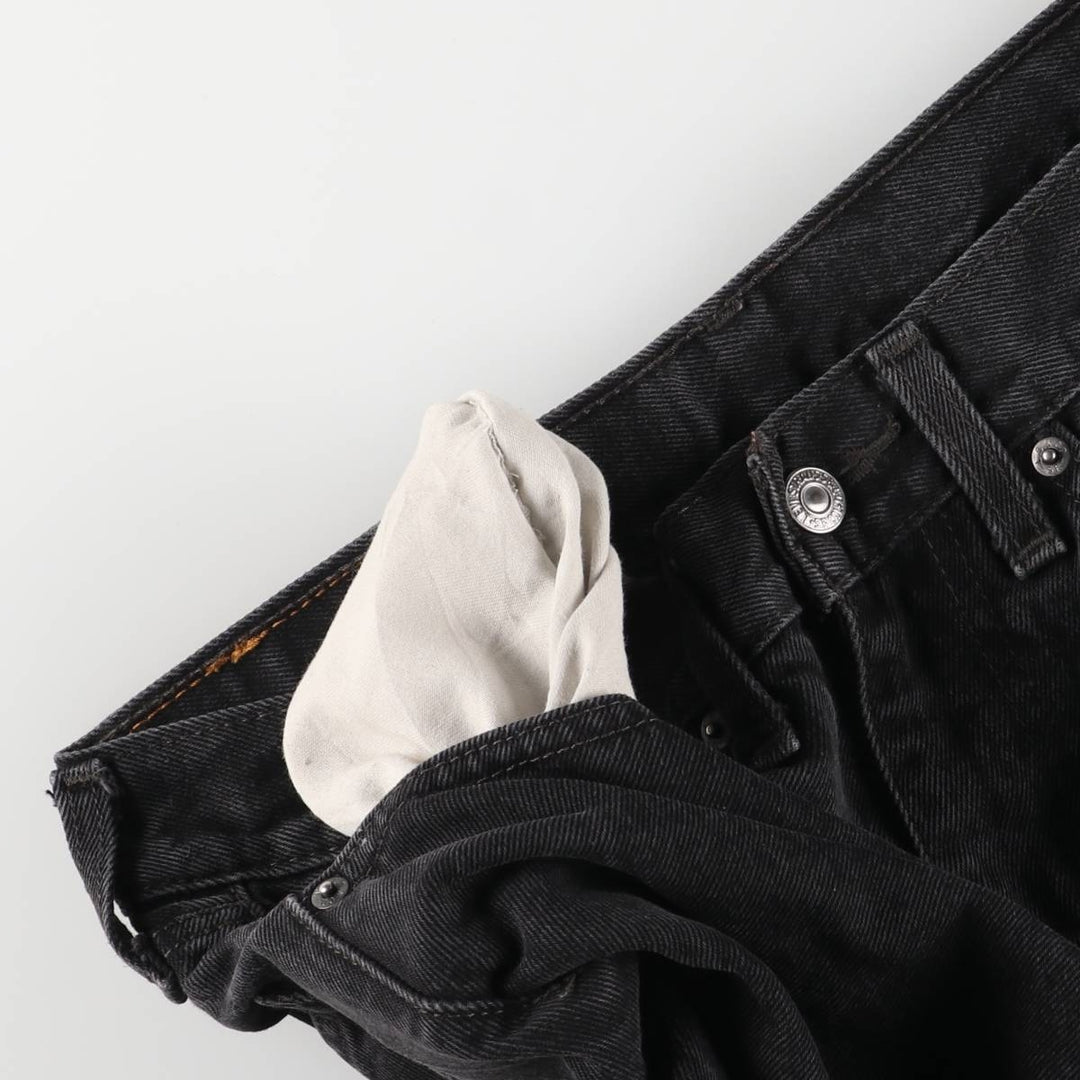 Levi's 505 Black Denim Tapered Denim Pants for Men, W32 equivalent cotton black type Vintage Second Hand