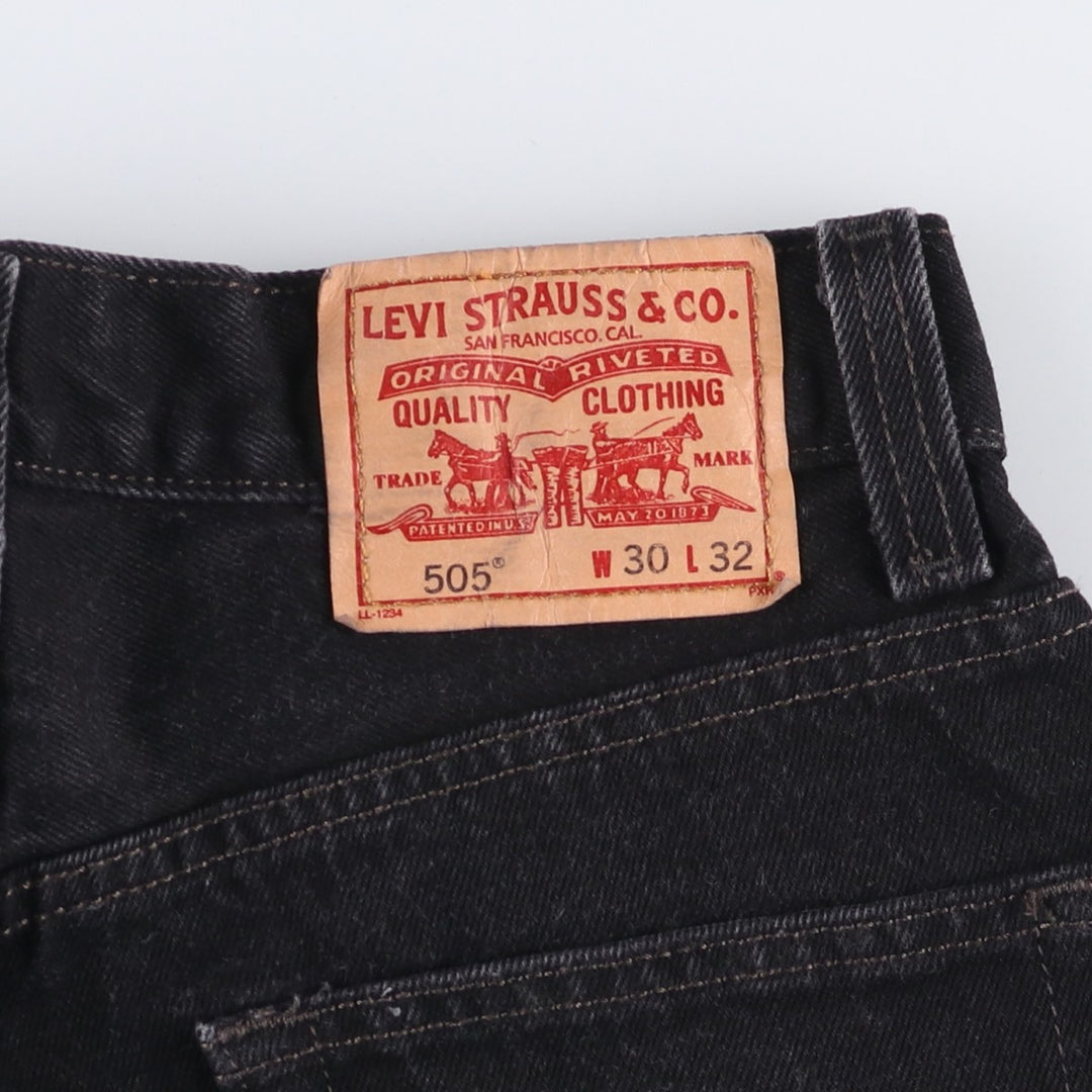 2000'S Levi's 505 Regular Fit Black Denim Tapered Denim Pants, Men's Size W30 cotton black type Vintage Second Hand