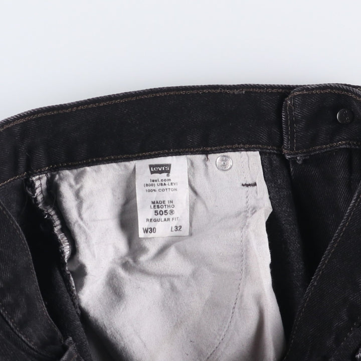 2000'S Levi's 505 Regular Fit Black Denim Tapered Denim Pants, Men's Size W30 cotton black type Vintage Second Hand