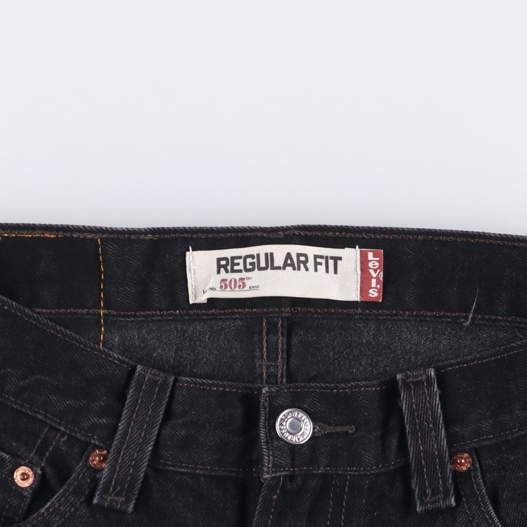 2000'S Levi's 505 Regular Fit Black Denim Tapered Denim Pants, Men's Size W30 cotton black type Vintage Second Hand
