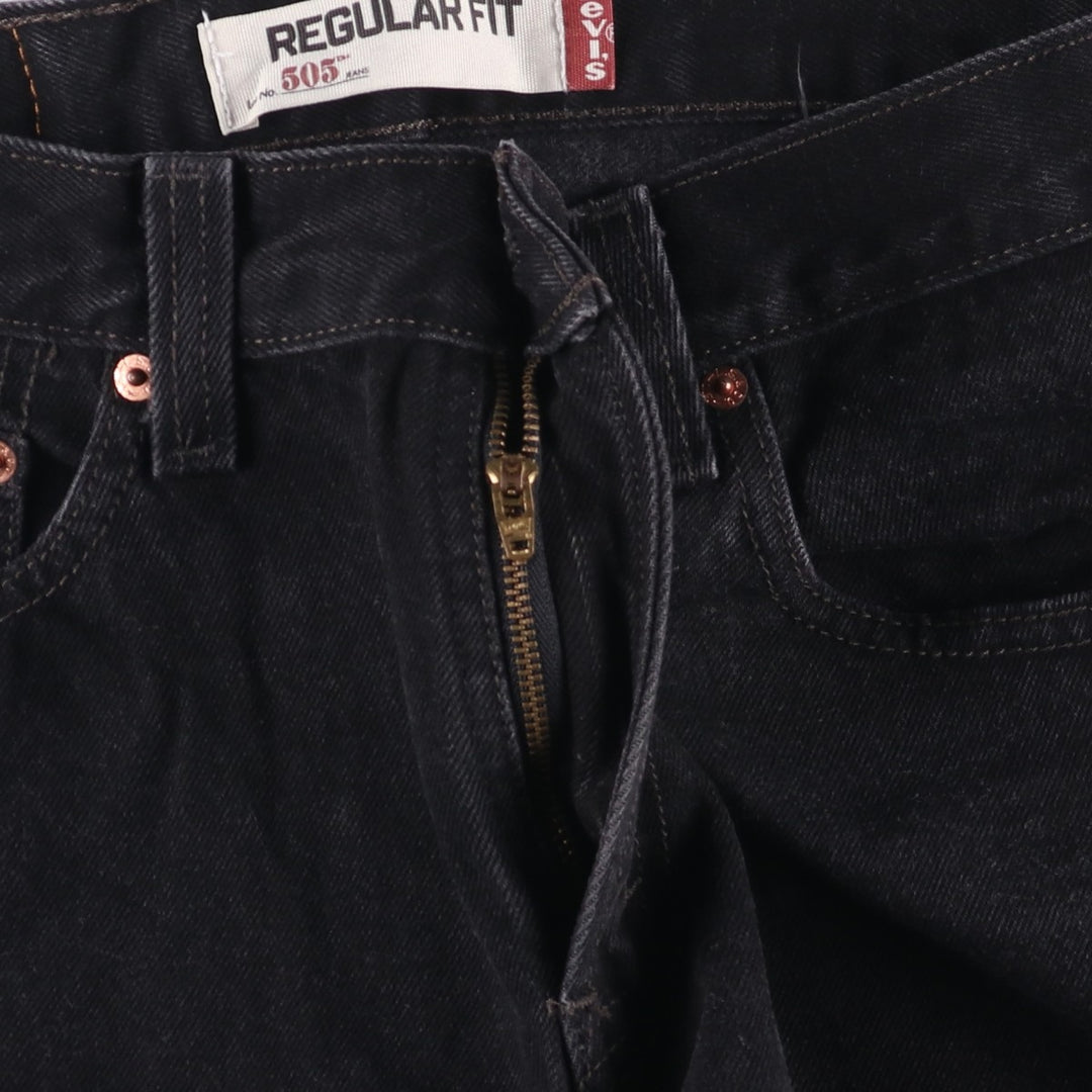 2000'S Levi's 505 Regular Fit Black Denim Tapered Denim Pants, Men's Size W30 cotton black type Vintage Second Hand
