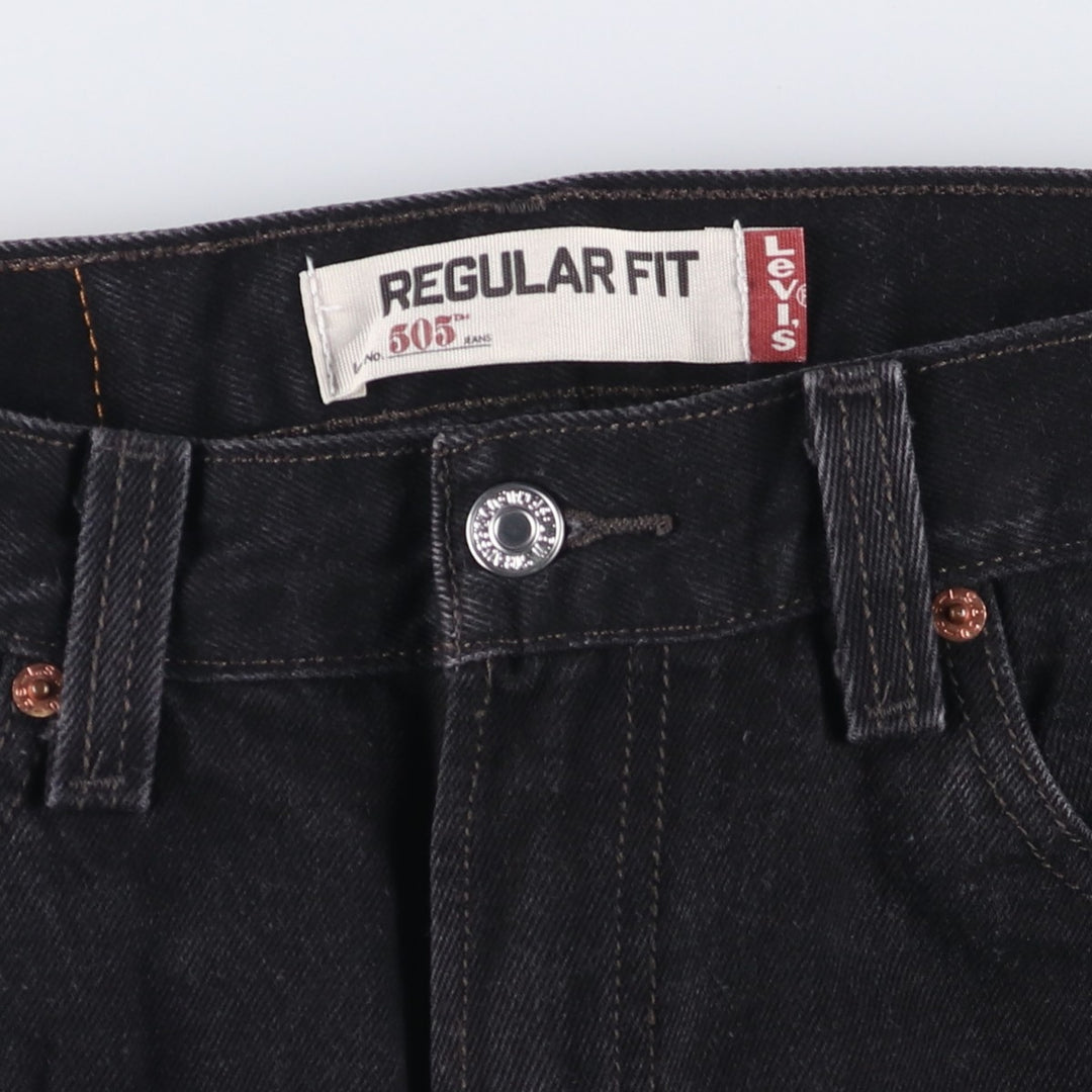 2000'S Levi's 505 Regular Fit Black Denim Tapered Denim Pants, Men's Size W30 cotton black type Vintage Second Hand