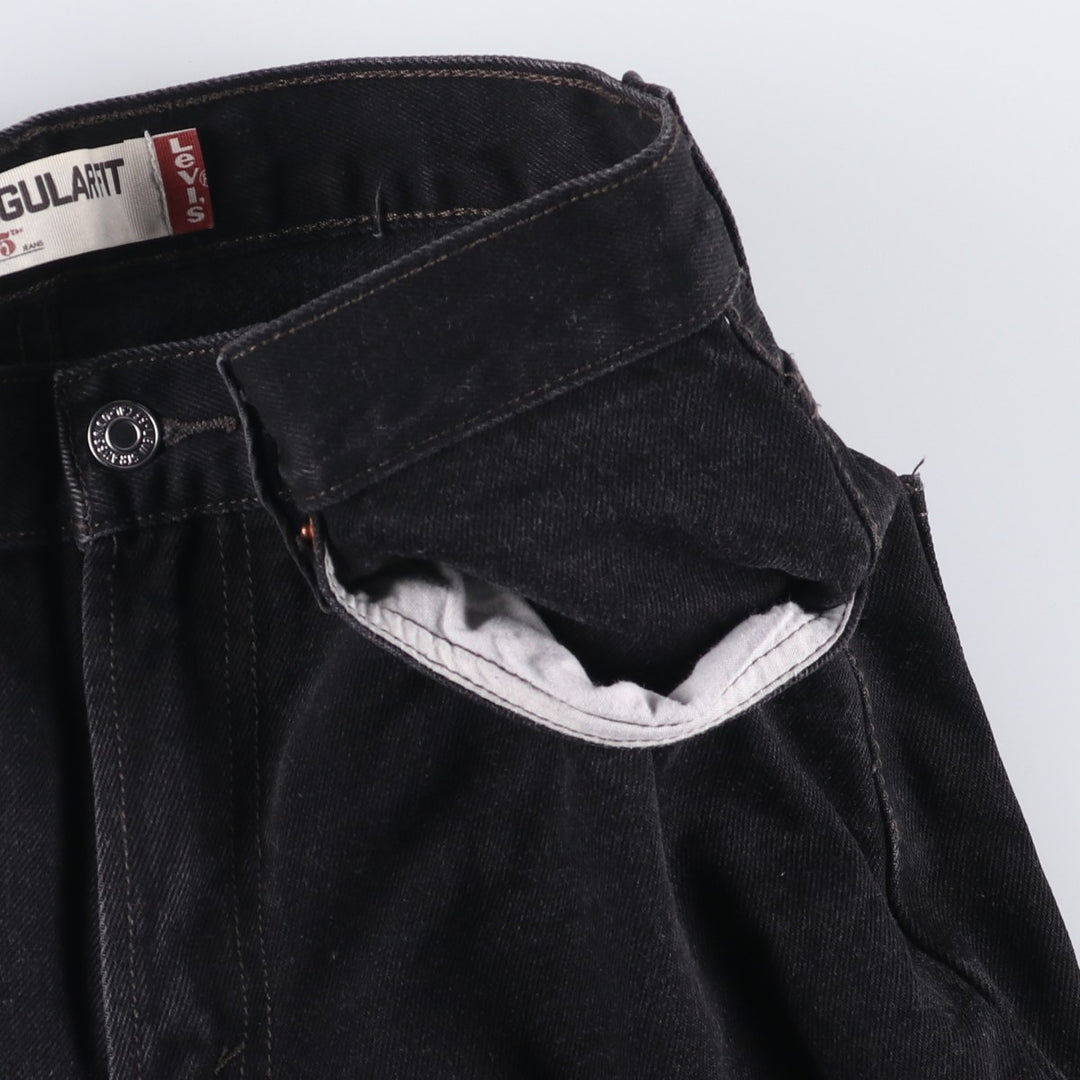 2000'S Levi's 505 Regular Fit Black Denim Tapered Denim Pants, Men's Size W30 cotton black type Vintage Second Hand