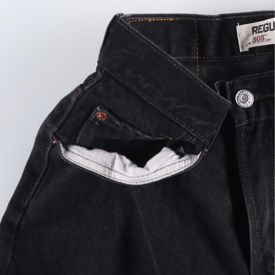 2000'S Levi's 505 Regular Fit Black Denim Tapered Denim Pants, Men's Size W30 cotton black type Vintage Second Hand