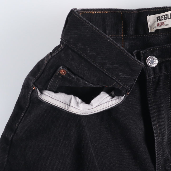 2000'S Levi's 505 Regular Fit Black Denim Tapered Denim Pants, Men's Size W30 cotton black type Vintage Second Hand