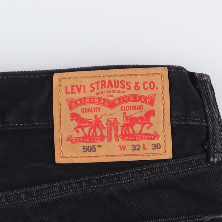 Levi's 505 Black Denim Tapered Denim Pants for Men, W33 equivalent cotton black type Vintage Second Hand