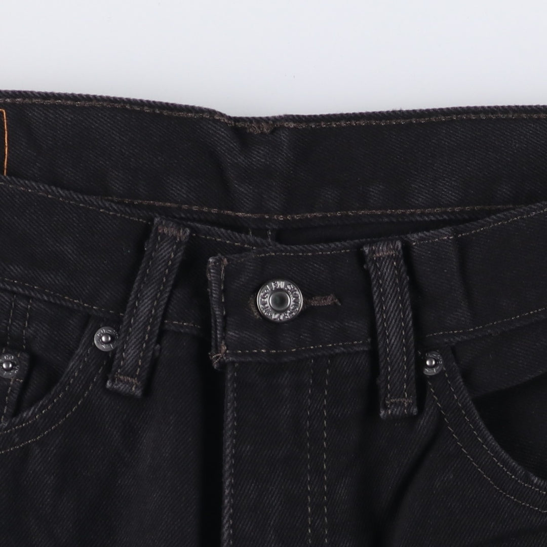 Levi's 505 Black Denim Tapered Denim Pants for Men, W33 equivalent cotton black type Vintage Second Hand