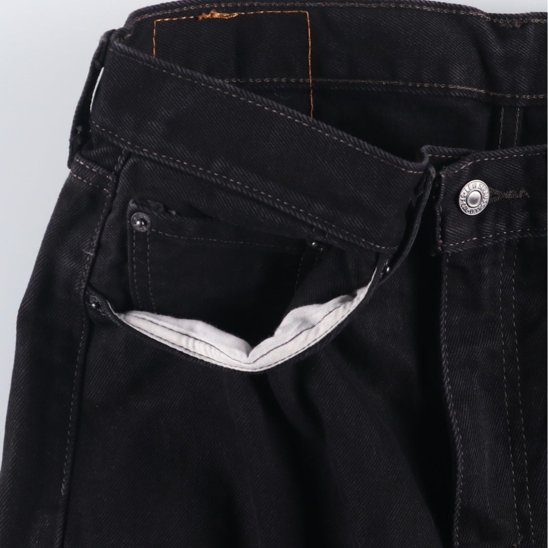 Levi's 505 Black Denim Tapered Denim Pants for Men, W33 equivalent cotton black type Vintage Second Hand
