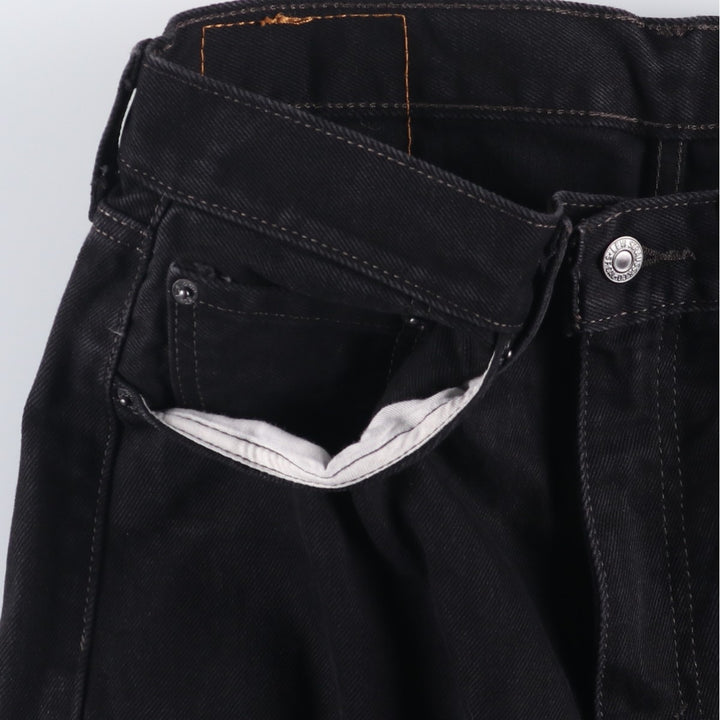 Levi's 505 Black Denim Tapered Denim Pants for Men, W33 equivalent cotton black type Vintage Second Hand