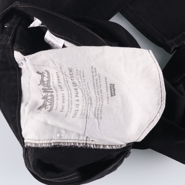 Levi's 505 Black Denim Tapered Denim Pants for Men, W33 equivalent cotton black type Vintage Second Hand