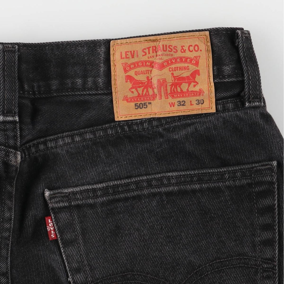Levi's 505 Black Denim Tapered Denim Pants for Men, W32 equivalent cotton black type Vintage Second Hand