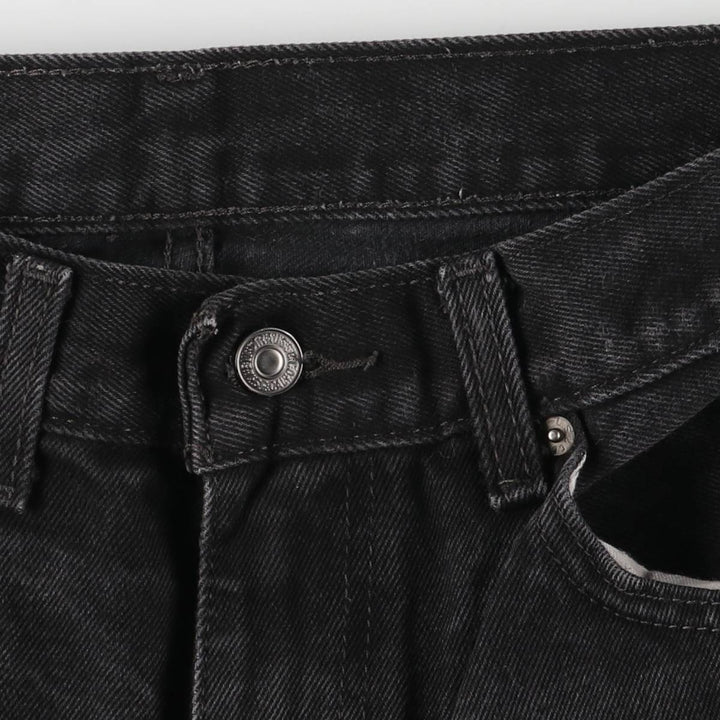 Levi's 505 Black Denim Tapered Denim Pants for Men, W32 equivalent cotton black type Vintage Second Hand