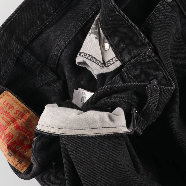 Levi's 505 Black Denim Tapered Denim Pants for Men, W32 equivalent cotton black type Vintage Second Hand