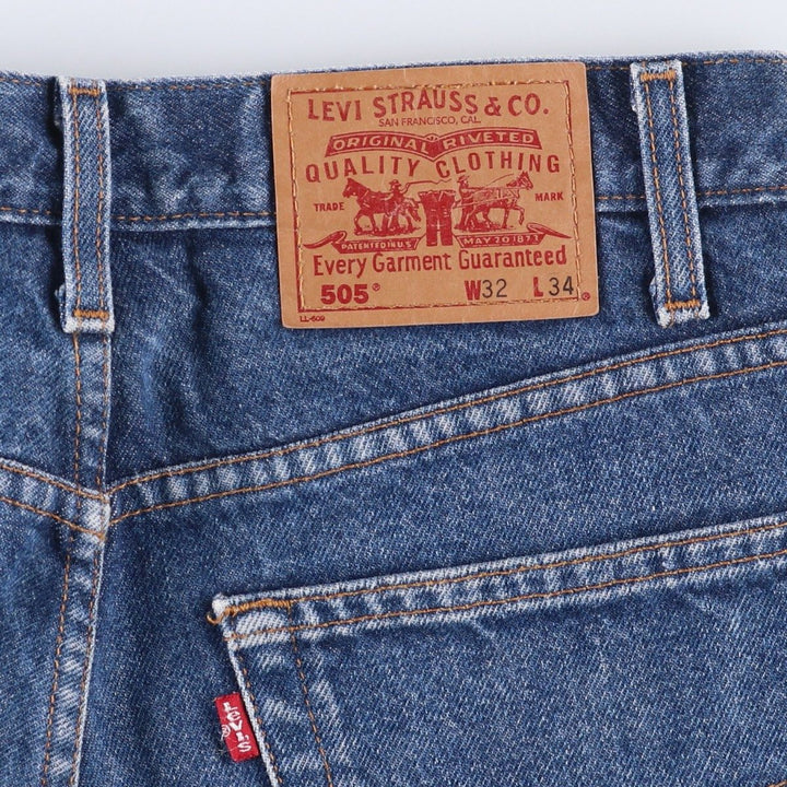 90'S Levi's 00505-0216 Regular Fit Straight Leg Tapered Denim Pants, Men's, Size W31 (Vintage) cotton blue type Vintage Second Hand