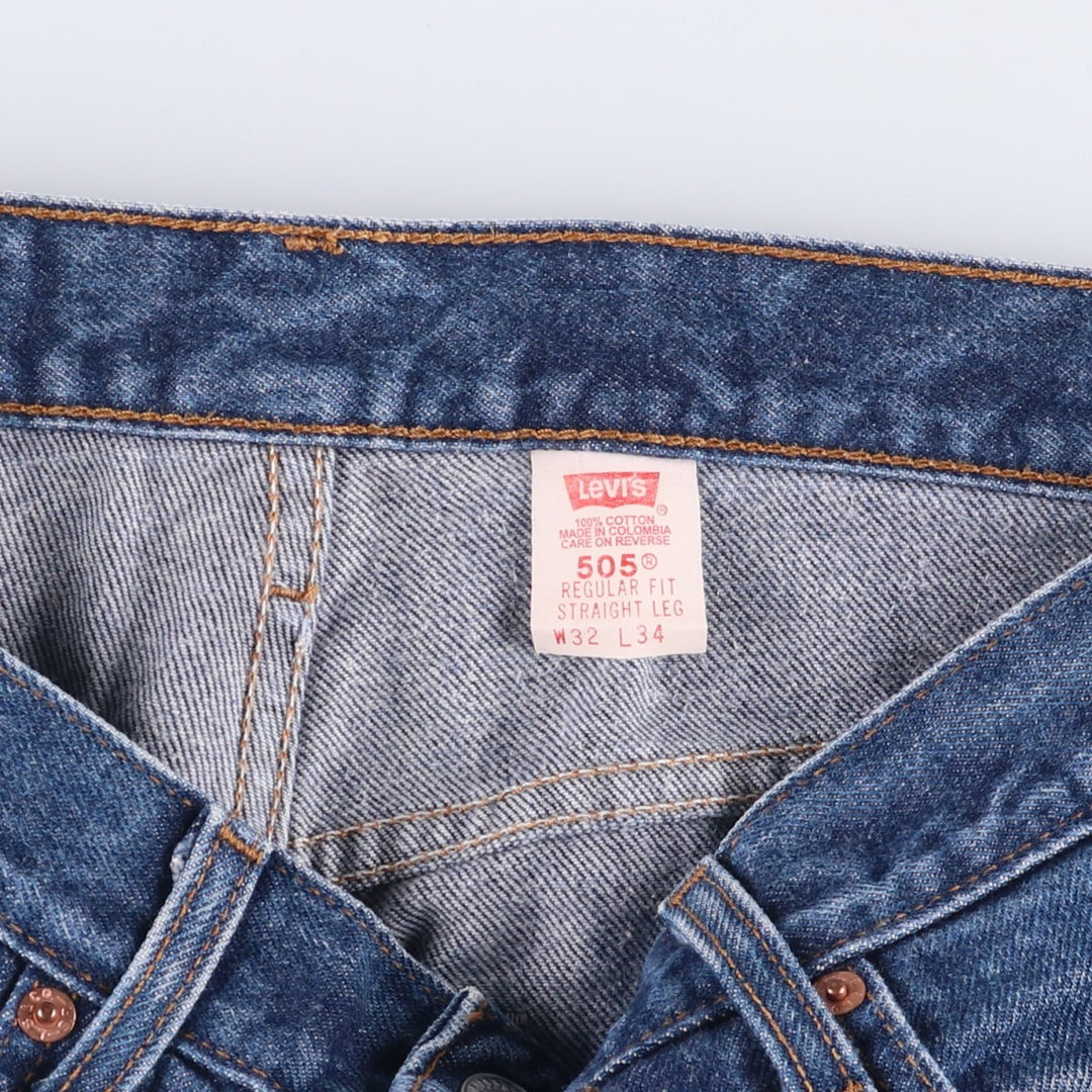 90'S Levi's 00505-0216 Regular Fit Straight Leg Tapered Denim Pants, Men's, Size W31 (Vintage) cotton blue type Vintage Second Hand