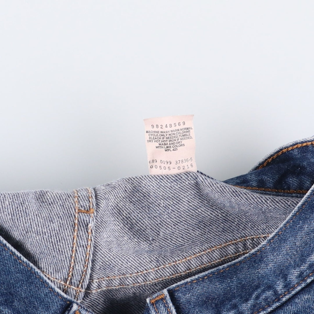 90'S Levi's 00505-0216 Regular Fit Straight Leg Tapered Denim Pants, Men's, Size W31 (Vintage) cotton blue type Vintage Second Hand