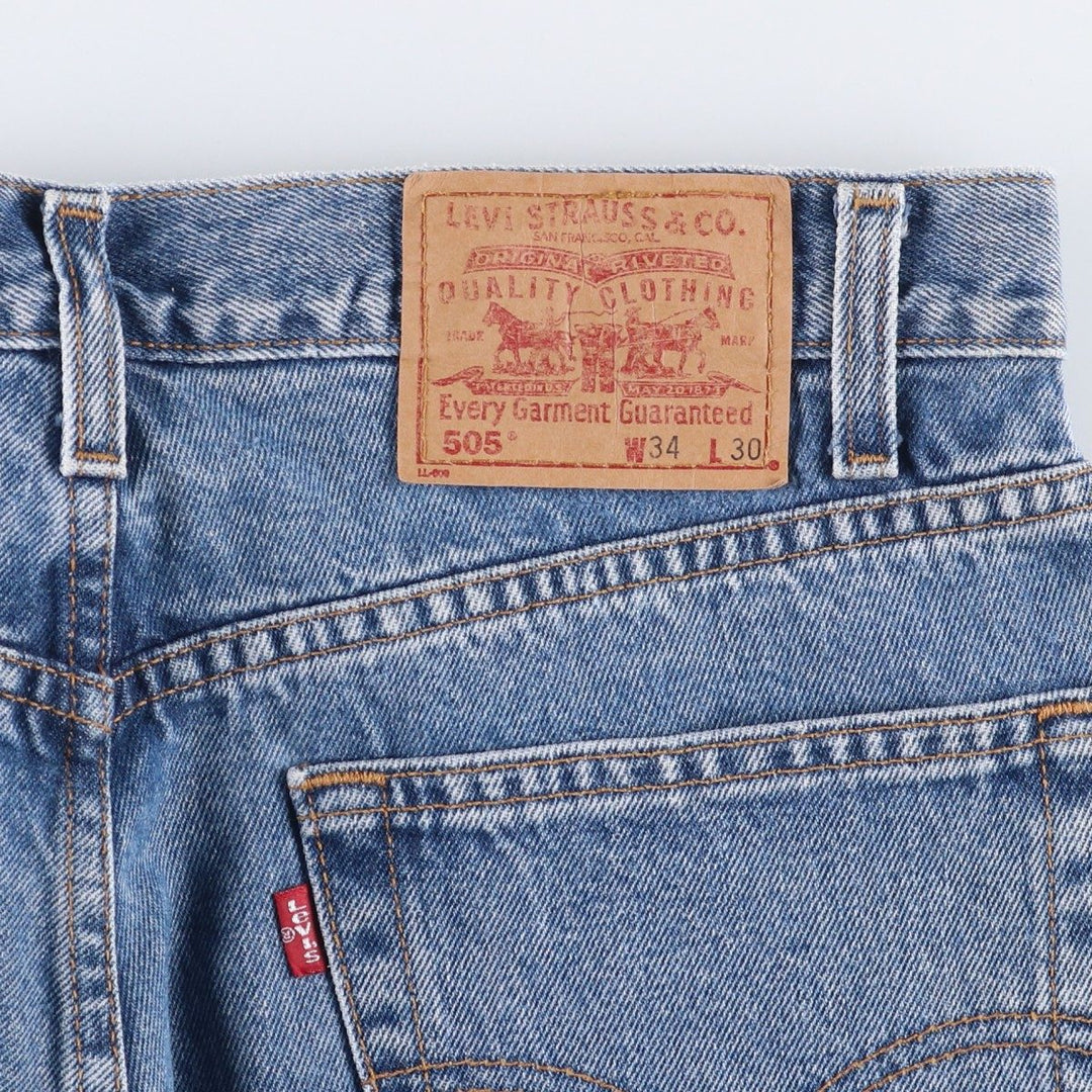 90'S Levi's 00505-4891 Regular Fit Straight Leg Tapered Denim Pants, Men's, Size W33 (Vintage) cotton blue type Vintage Second Hand