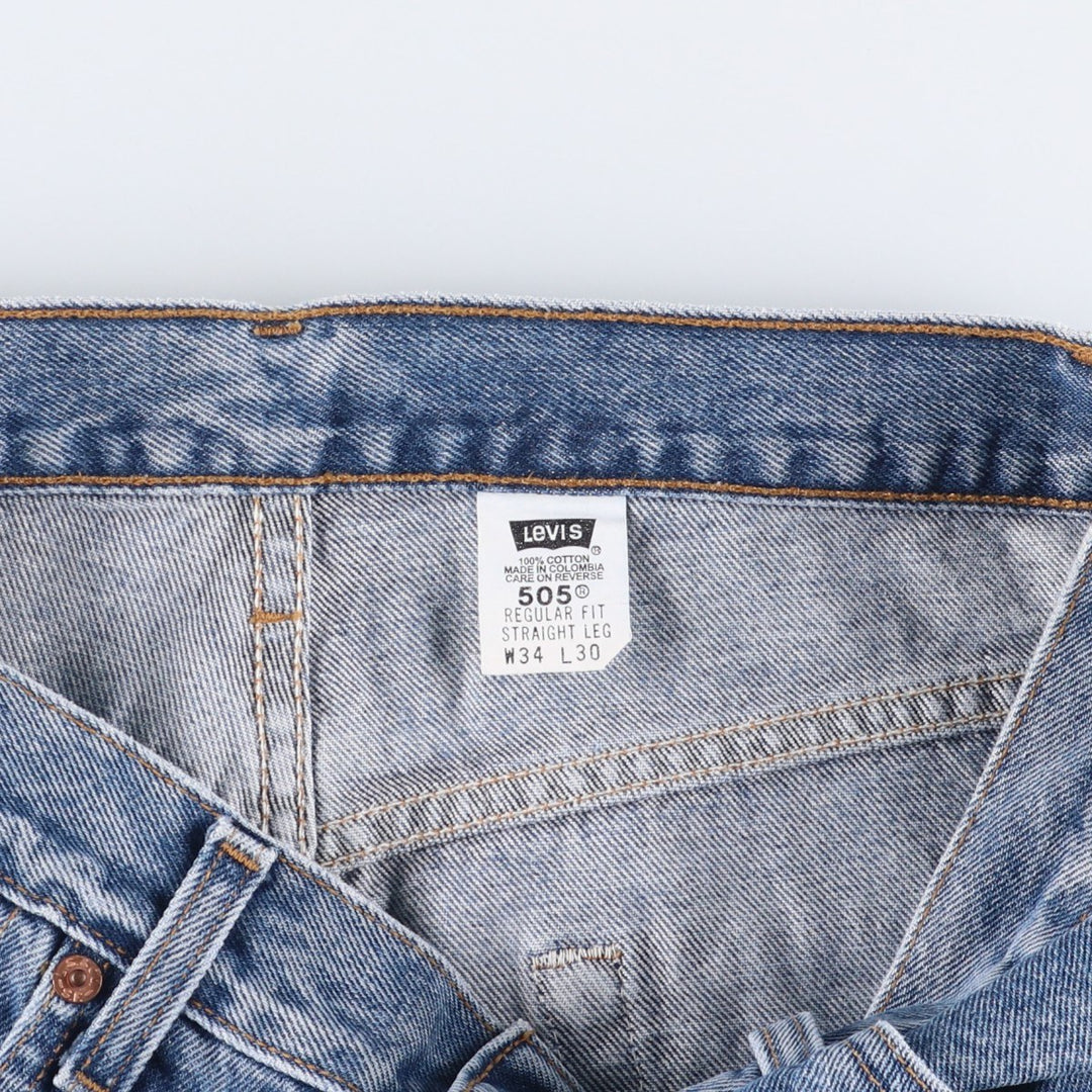 90'S Levi's 00505-4891 Regular Fit Straight Leg Tapered Denim Pants, Men's, Size W33 (Vintage) cotton blue type Vintage Second Hand