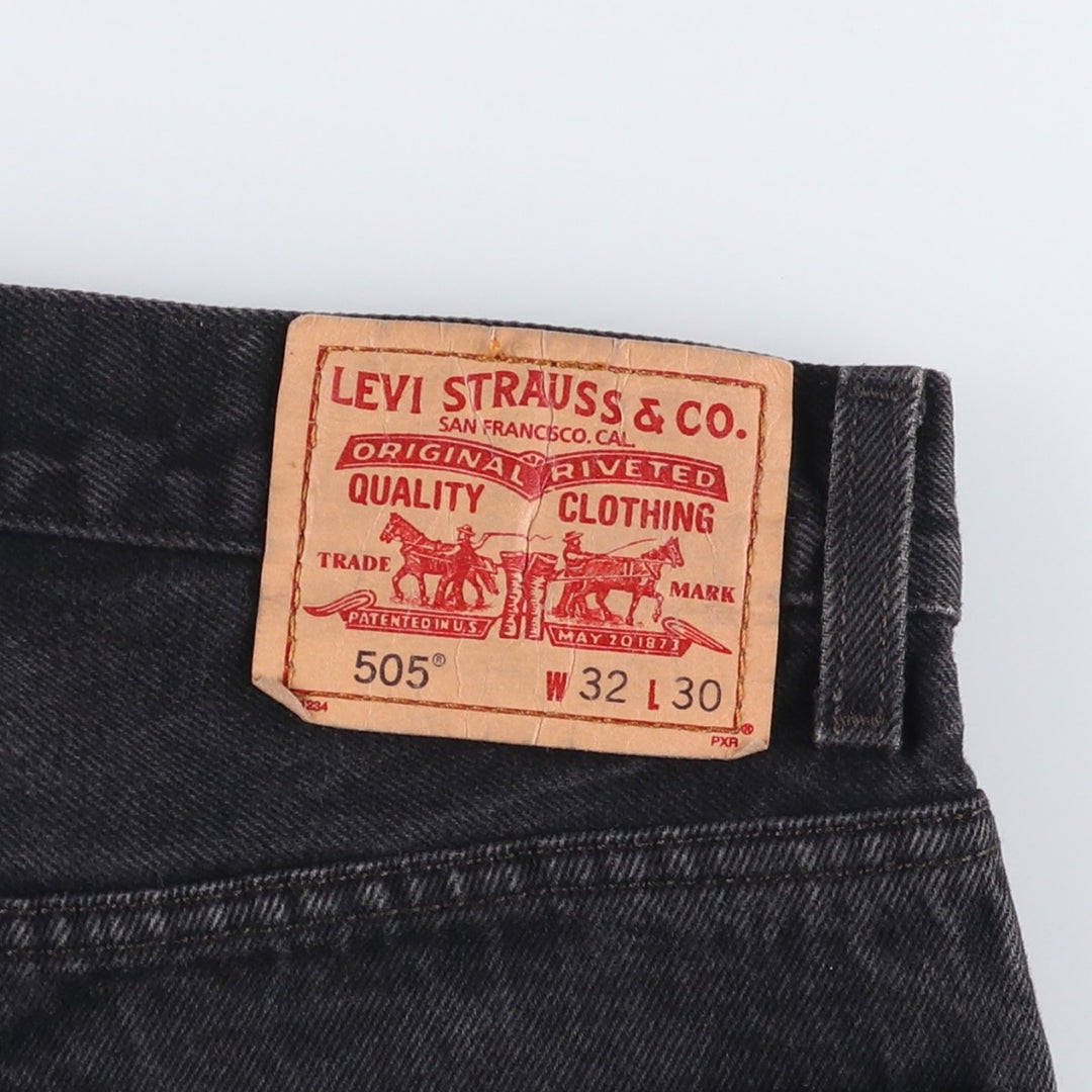 2000'S Levi's 505 Regular Fit Black Denim Tapered Denim Pants, Men's Size W31 cotton black type Vintage Second Hand