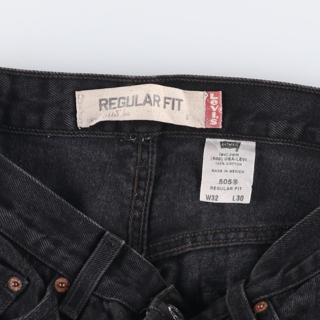 2000'S Levi's 505 Regular Fit Black Denim Tapered Denim Pants, Men's Size W31 cotton black type Vintage Second Hand
