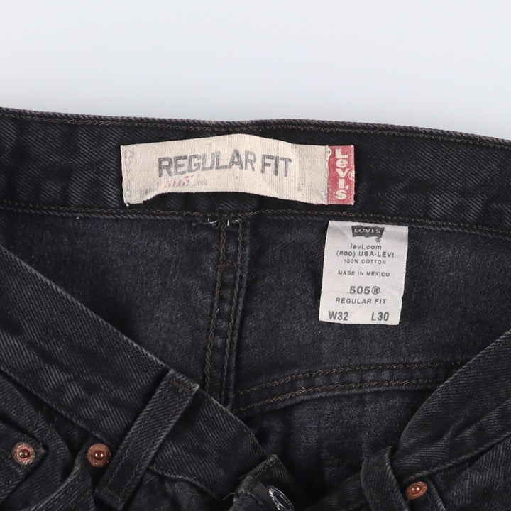 2000'S Levi's 505 Regular Fit Black Denim Tapered Denim Pants, Men's Size W31 cotton black type Vintage Second Hand