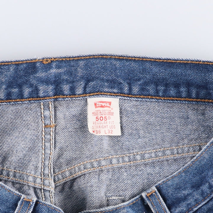 90'S Levi's 00505-0216 Regular Fit Straight Leg Tapered Denim Pants, Men's, Size 36 (Vintage) cotton blue type Vintage Second Hand