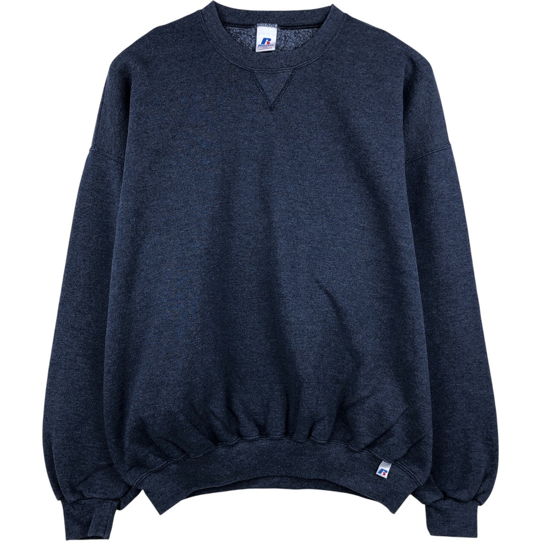 2000'S - Russell plain blank sweatshirt, men's size XXL polyester navy blue type Vintage Second Hand