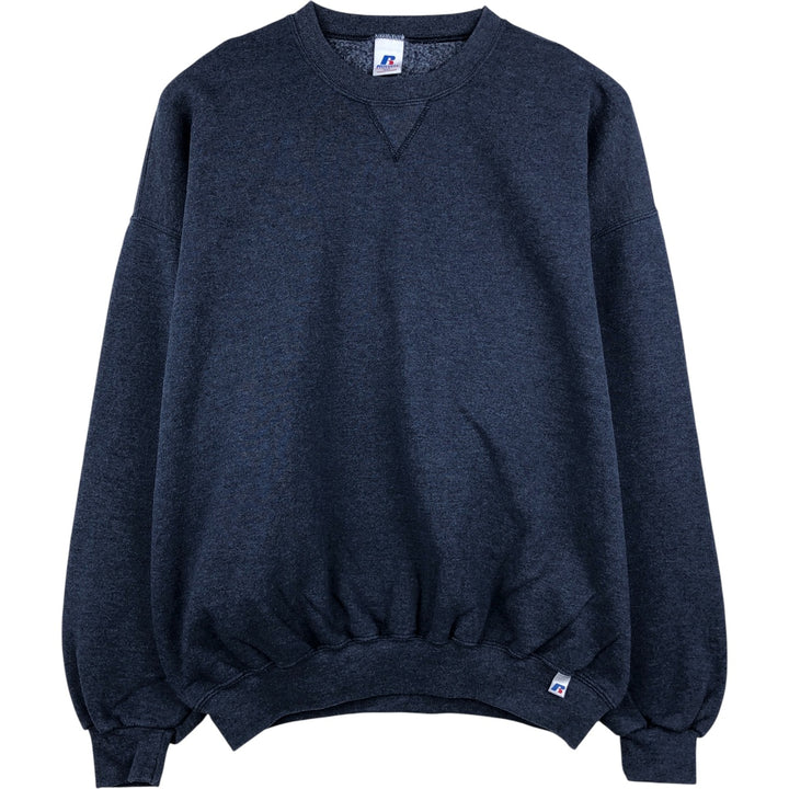 2000'S - Russell plain blank sweatshirt, men's size XXL polyester navy blue type Vintage Second Hand