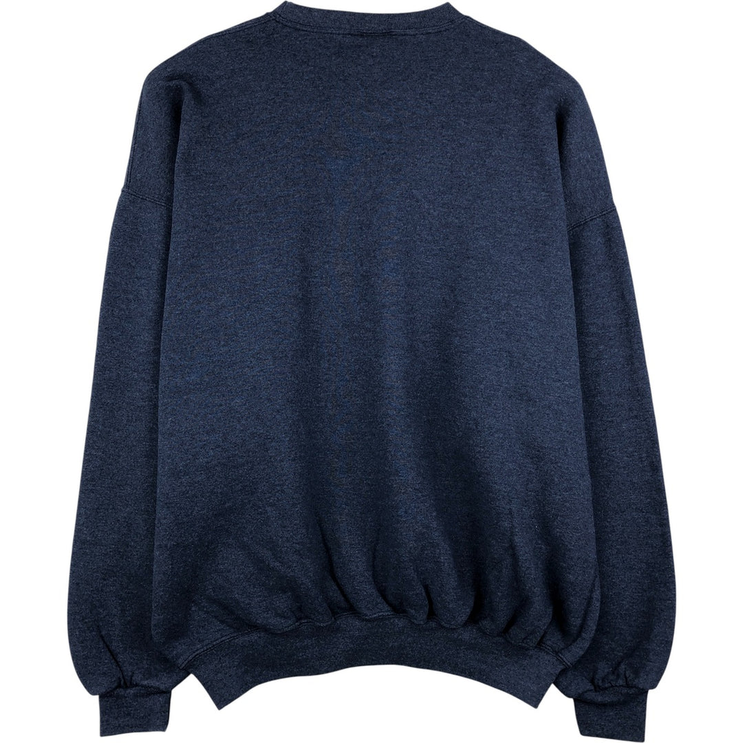 2000'S - Russell plain blank sweatshirt, men's size XXL polyester navy blue type Vintage Second Hand