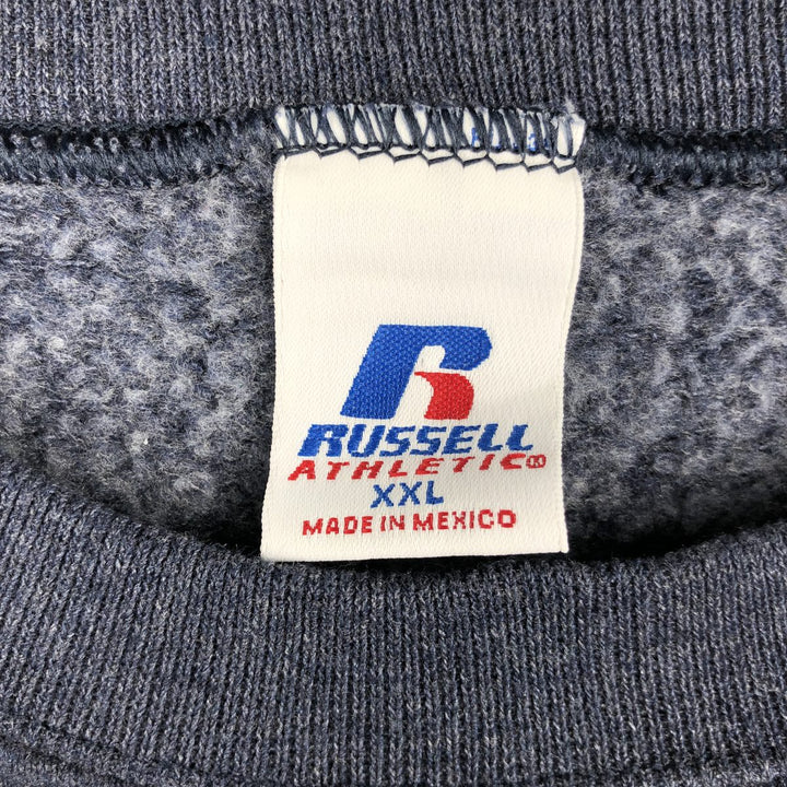 2000'S - Russell plain blank sweatshirt, men's size XXL polyester navy blue type Vintage Second Hand