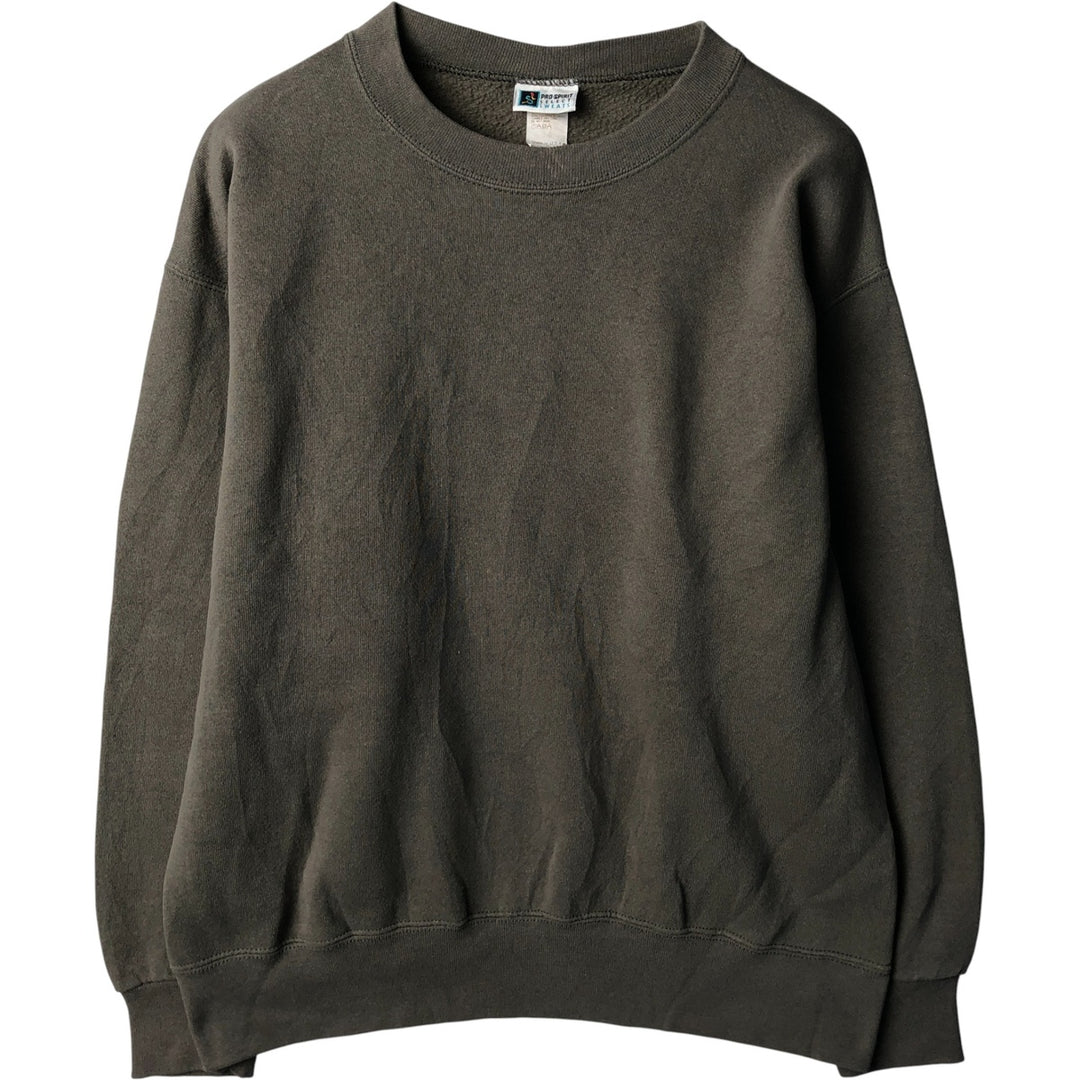 90'S PRO SPIRIT plain blank sweatshirt, made in USA, men's size M, vintage cotton green type Vintage Second Hand