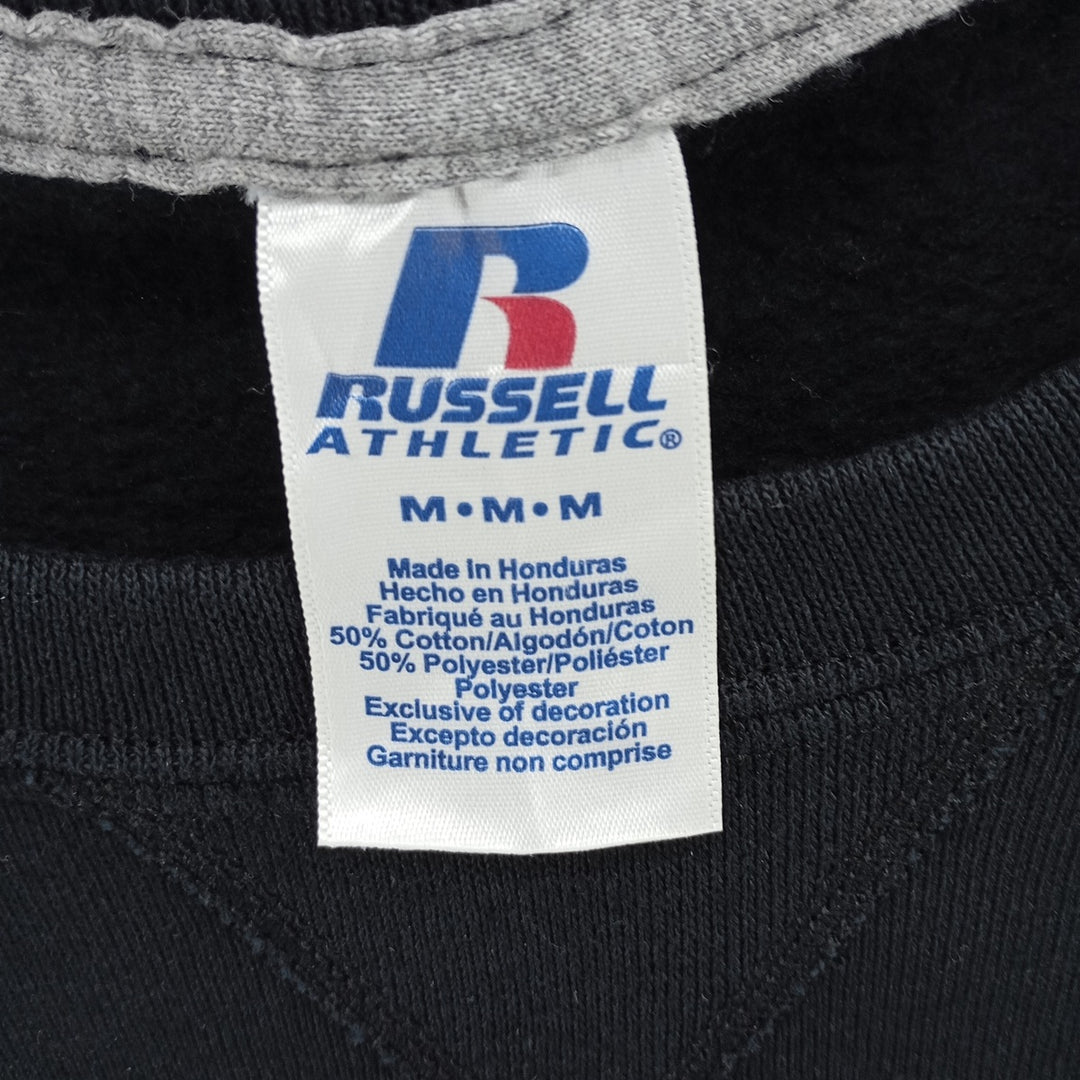 2000'S - Russell plain blank sweatshirt, men's size M cotton black type Vintage Second Hand