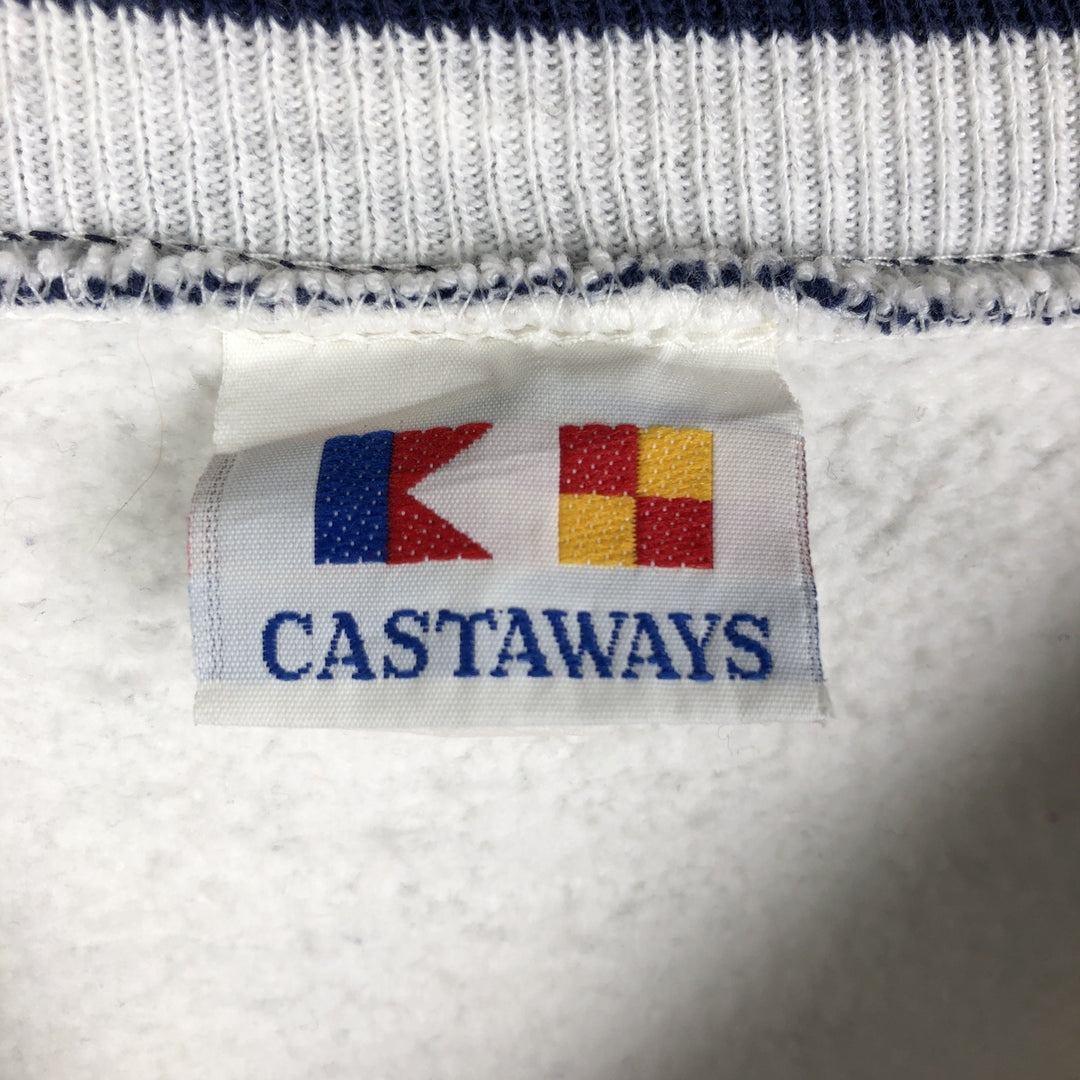 Vintage 90'S CASTAWAYS logo sweatshirt, made in the USA, size M, men's cotton gray type Vintage Second Hand