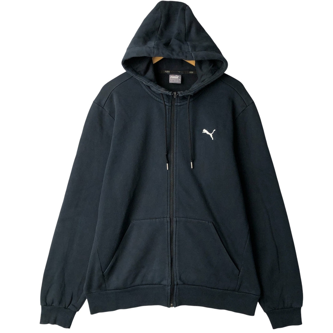 PUMA full-zip sweatshirt, men's size L unclear black type Vintage Second Hand