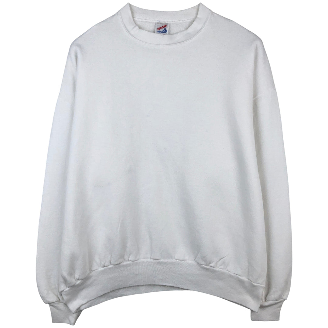 Vintage 80s-90'S Jerzees plain blank sweatshirt, made in the USA, men's size XXL cotton white type Vintage Second Hand