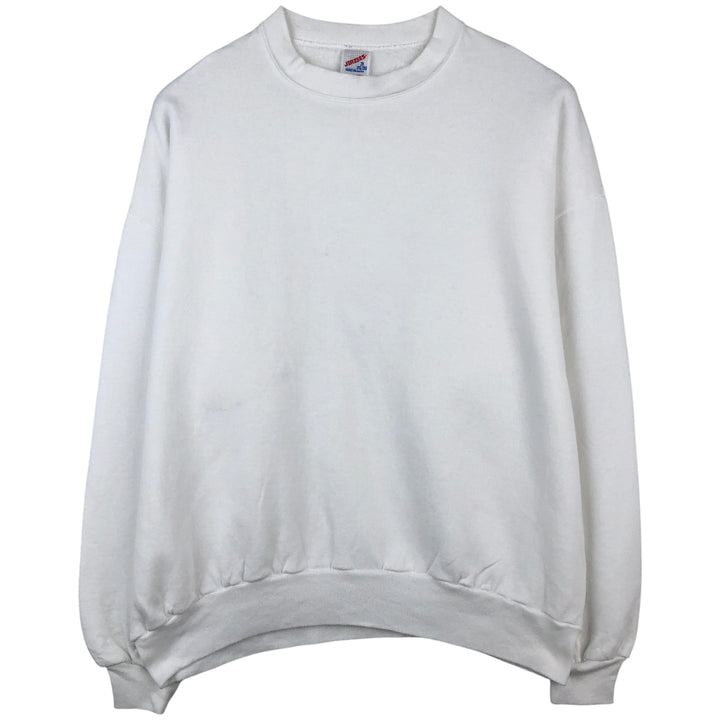 Vintage 80s-90'S Jerzees plain blank sweatshirt, made in the USA, men's size XXL cotton white type Vintage Second Hand