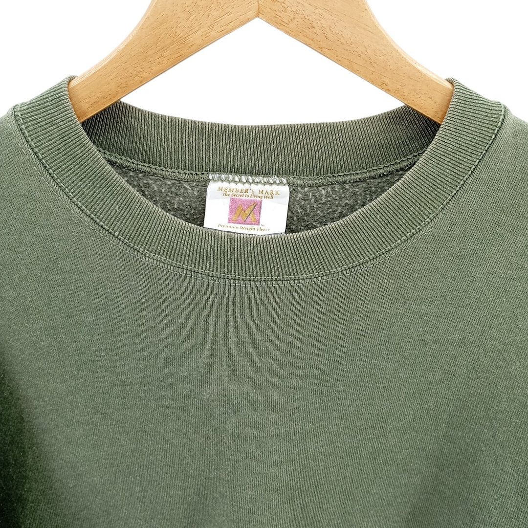Vintage 90s-00'S MEMBER'S MARK plain blank sweatshirt, men's size XL cotton green type Vintage Second Hand