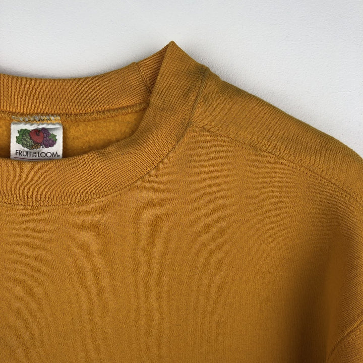 2000'S Fruit of the Loom Heavy Solid Color Blank Sweatshirt, Men's Size Medium cotton yellow type Vintage Second Hand