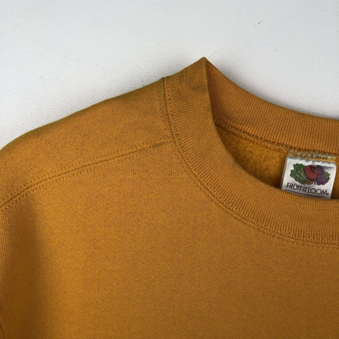 2000'S Fruit of the Loom Heavy Solid Color Blank Sweatshirt, Men's Size Medium cotton yellow type Vintage Second Hand
