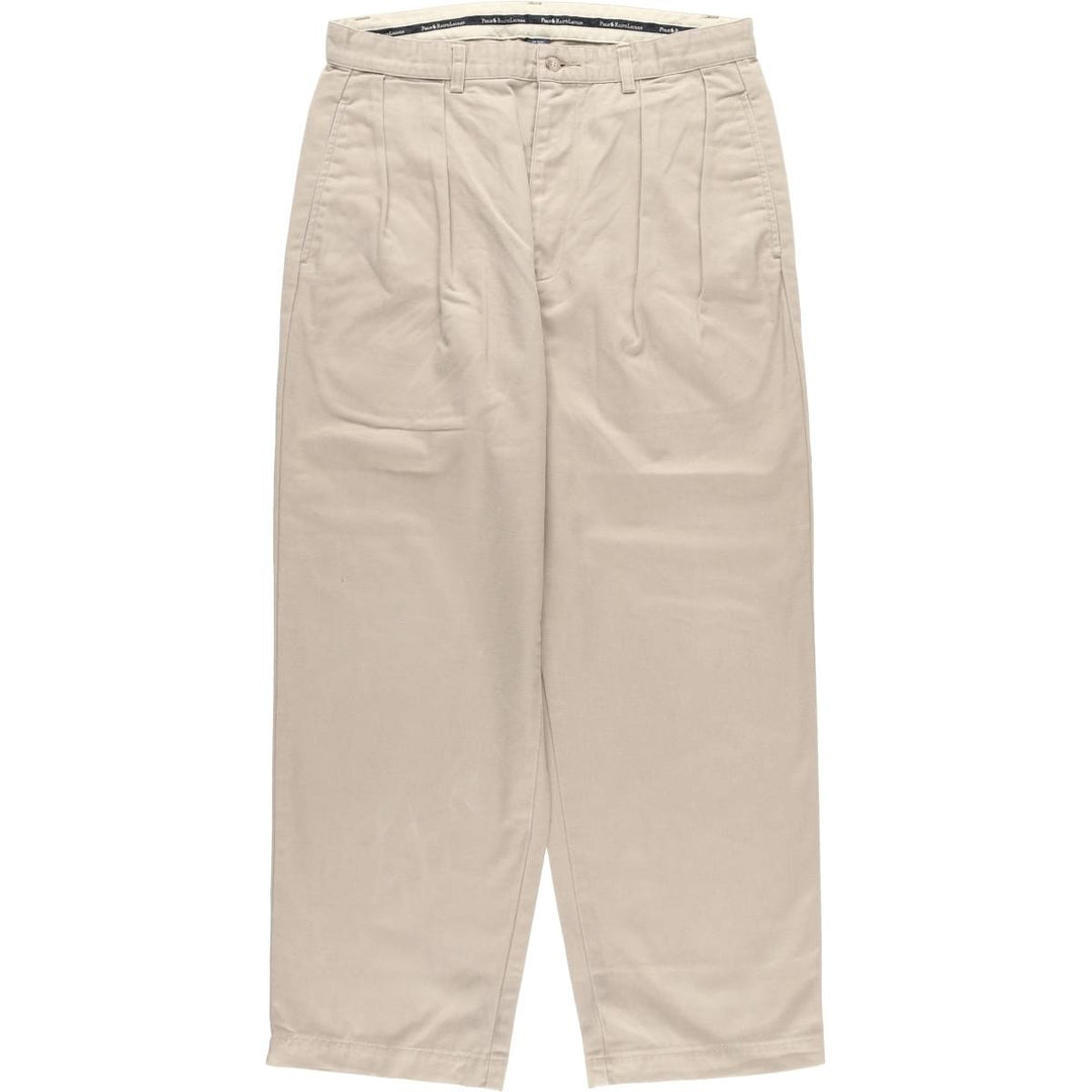Ralph Lauren Polo Ralph Lauren Andrew Pant Two-pleat Chino Pants Men's Size W32 cotton Beige type Vintage Second Hand
