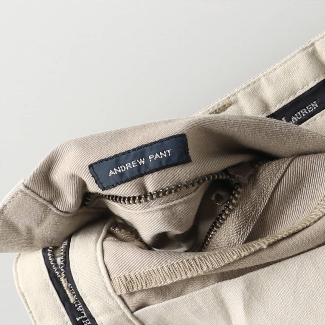 Ralph Lauren Polo Ralph Lauren Andrew Pant Two-pleat Chino Pants Men's Size W32 cotton Beige type Vintage Second Hand