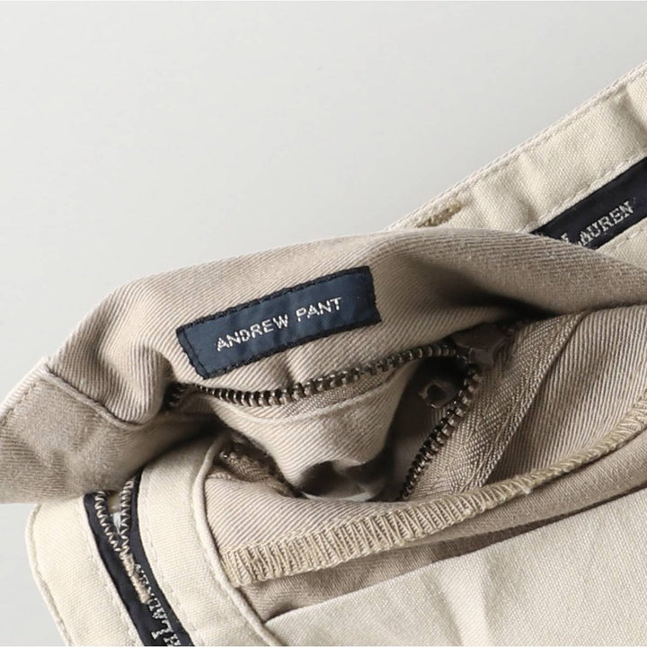Ralph Lauren Polo Ralph Lauren Andrew Pant Two-pleat Chino Pants Men's Size W32 cotton Beige type Vintage Second Hand
