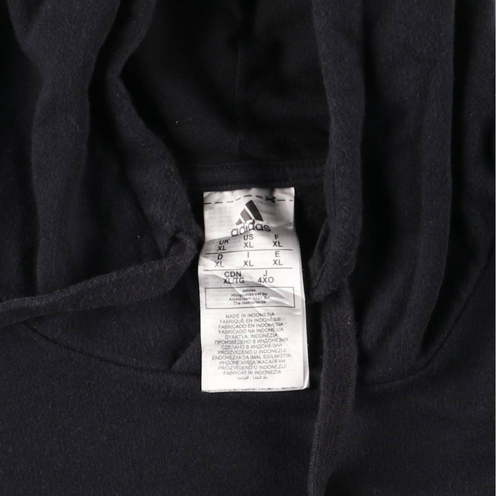 Adidas sweatshirt pullover hoodie, men's XL size cotton black type Vintage Second Hand