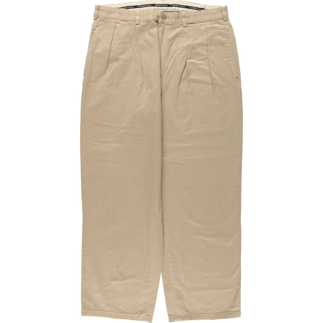 Ralph Lauren POLO Ralph Lauren ANDREW PANT Two-pleat Chino Pants Men's W34 cotton Beige type Vintage Second Hand