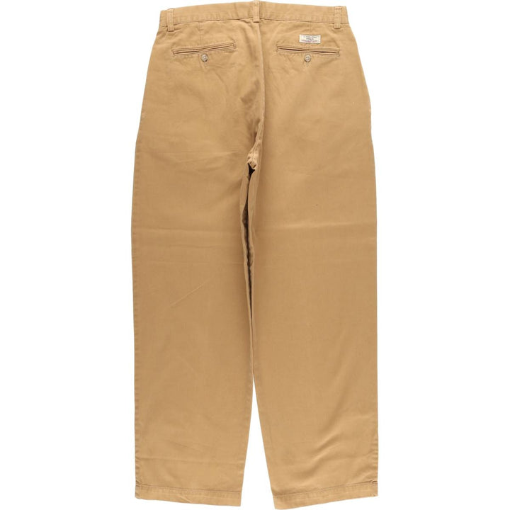 Ralph Lauren POLO by Ralph Lauren ANDREW PANT, two-pleat chino pants, men's, W32 equivalent cotton beige type brown Vintage Second Hand