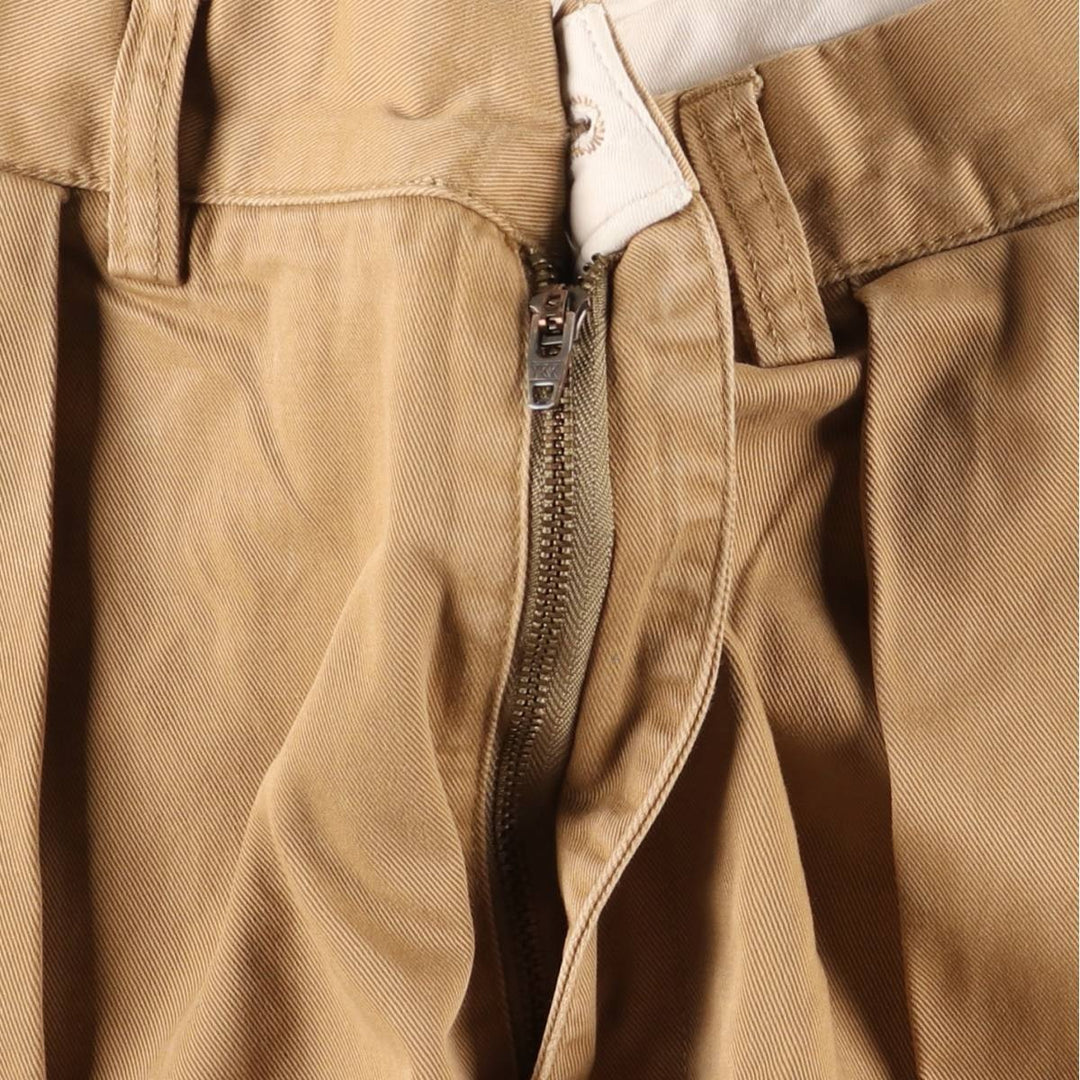 Ralph Lauren POLO by Ralph Lauren ANDREW PANT, two-pleat chino pants, men's, W32 equivalent cotton beige type brown Vintage Second Hand