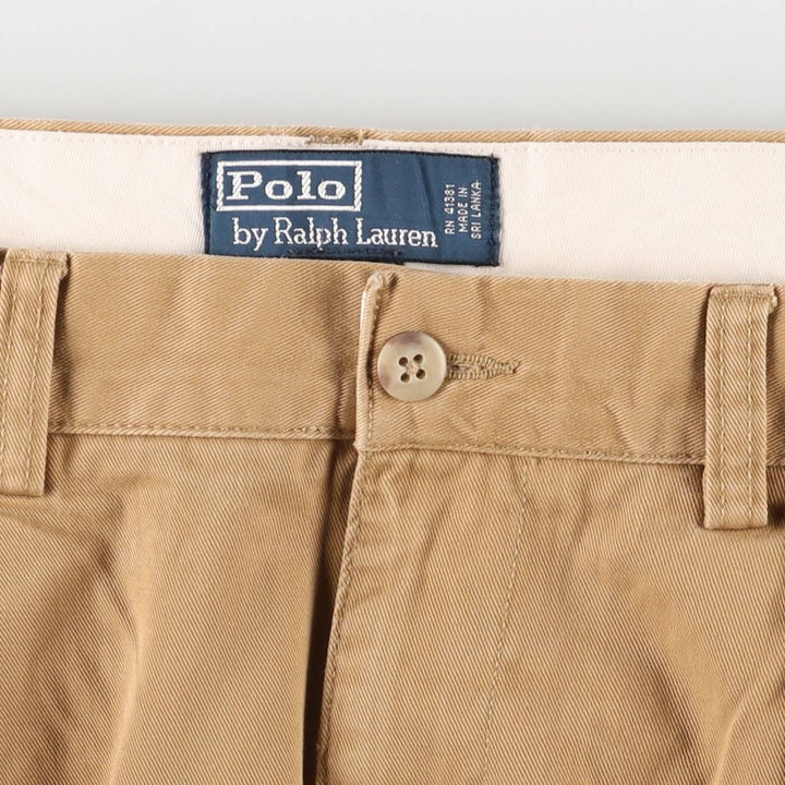 Ralph Lauren POLO by Ralph Lauren ANDREW PANT, two-pleat chino pants, men's, W32 equivalent cotton beige type brown Vintage Second Hand