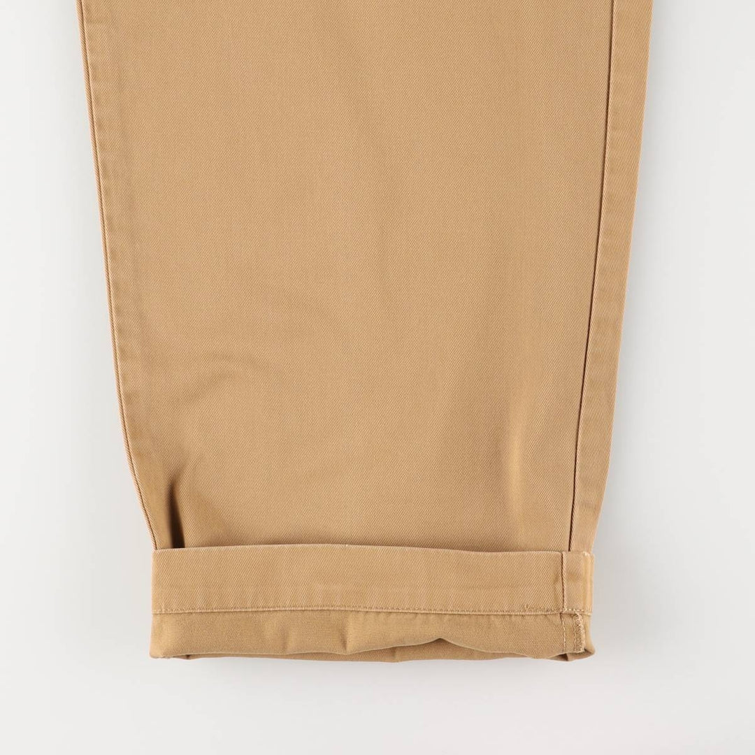 Ralph Lauren POLO by Ralph Lauren ANDREW PANT, two-pleat chino pants, men's, W32 equivalent cotton beige type brown Vintage Second Hand