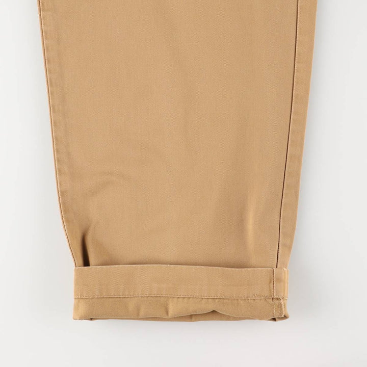 Ralph Lauren POLO by Ralph Lauren ANDREW PANT, two-pleat chino pants, men's, W32 equivalent cotton beige type brown Vintage Second Hand